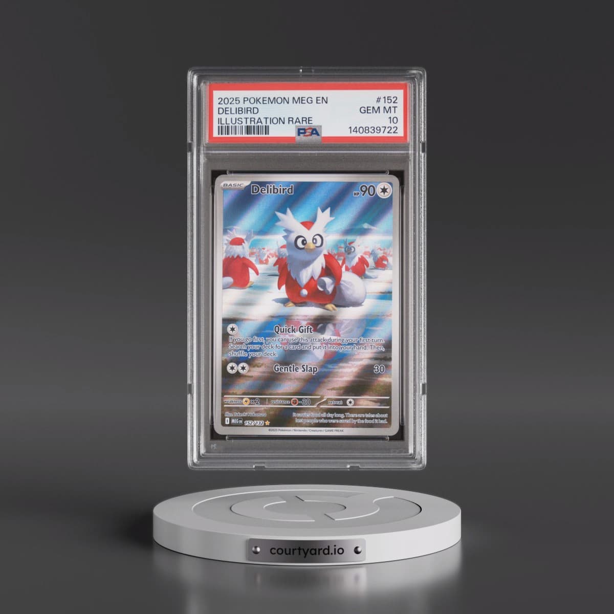 2025 Pokémon Meg EN-Mega Evolution #152 Delibird - Illustration Rare (PSA 10 GEM MINT)