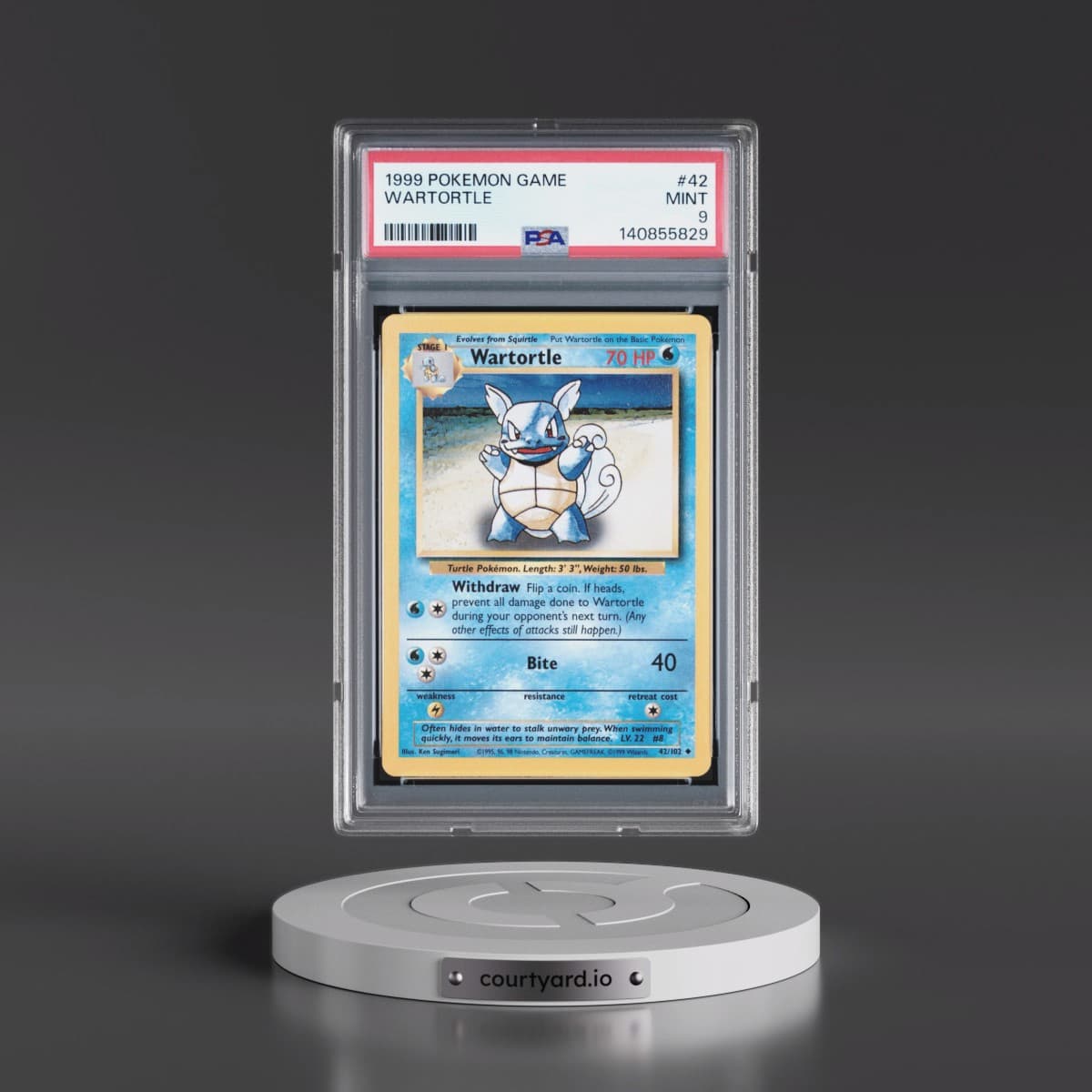 1999 Pokémon Game #42 Wartortle (PSA 9 MINT)