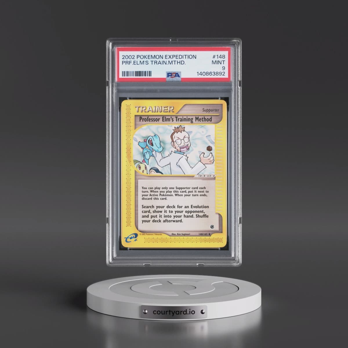 2002 Pokémon Expedition #148 Professor Elm's Training Method (PSA 9 MINT)