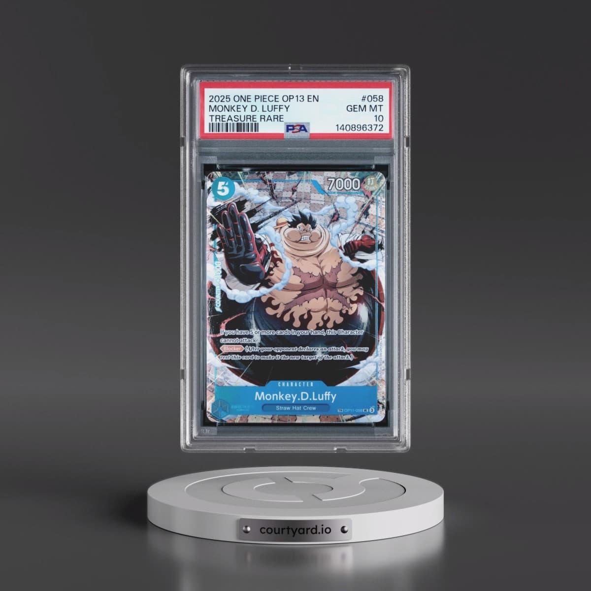 2025 One Piece OP13-Carrying on His Will #058 Monkey D. Luffy - Treasure Rare (PSA 10 GEM MINT)