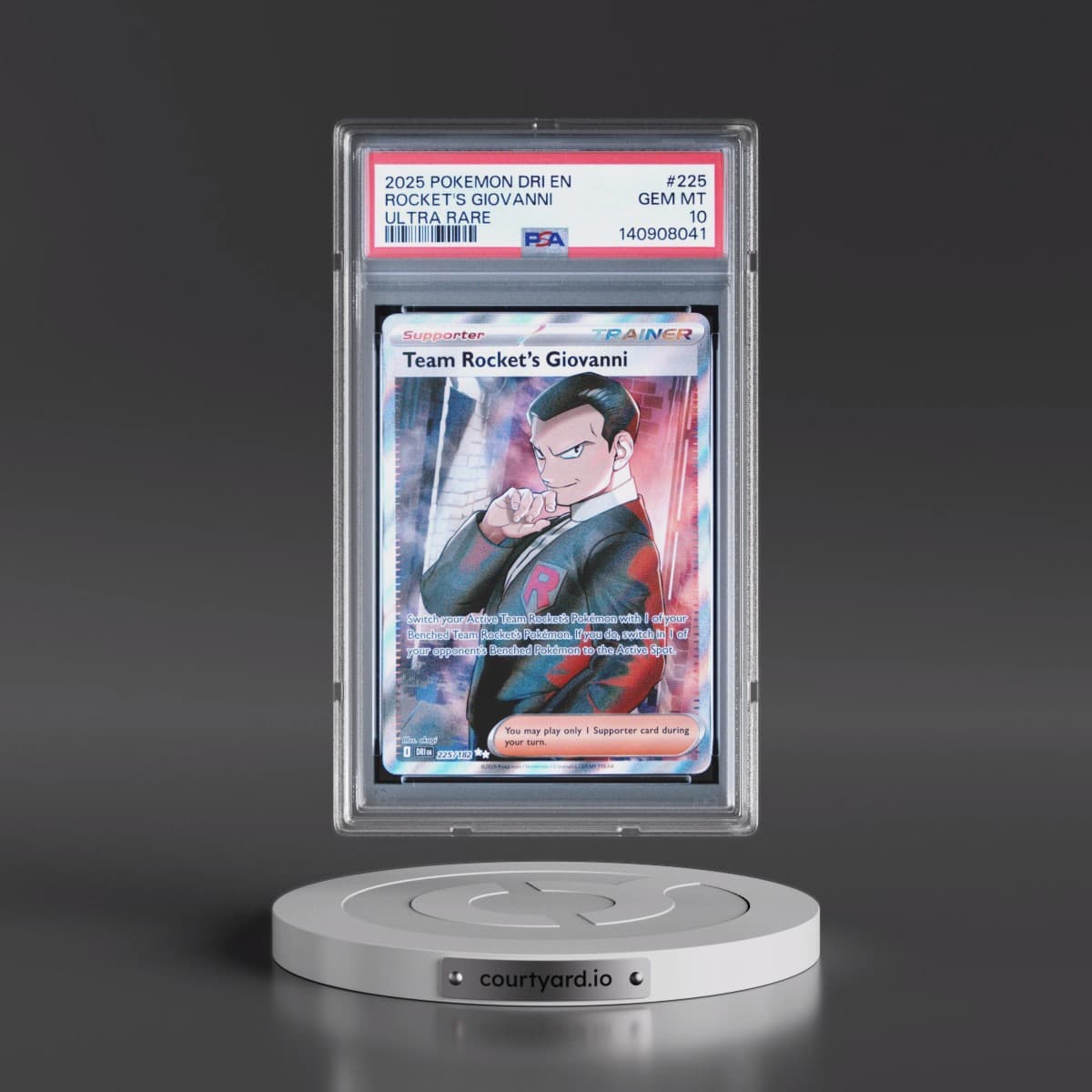 2025 Pokémon Dri EN-Destined Rivals #225 Team Rocket's Giovanni - Ultra Rare (PSA 10 GEM MINT)