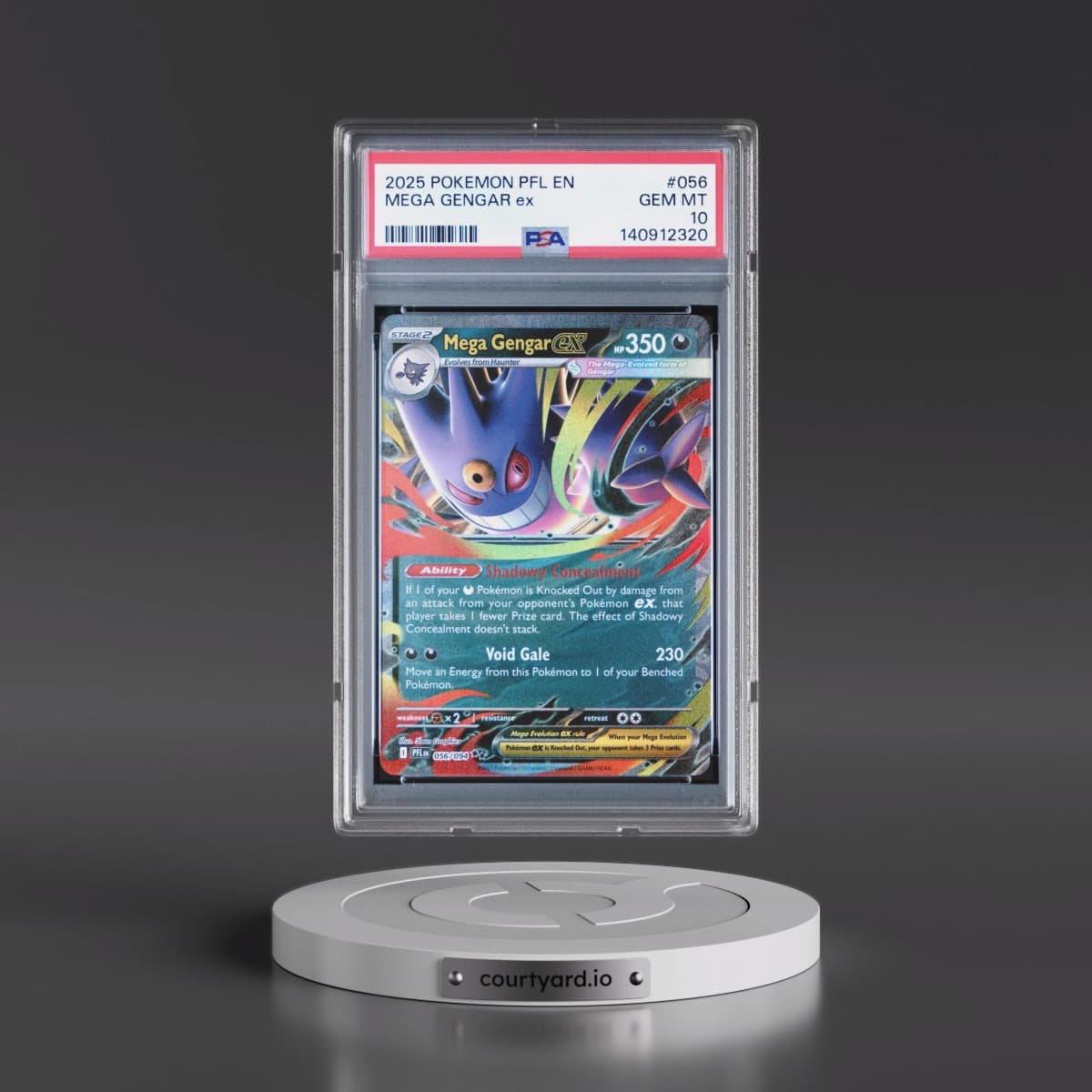 2025 Pokémon Pfl EN-Phantasmal Flames #056 Mega Gengar EX - Holo (PSA 10 GEM MINT)