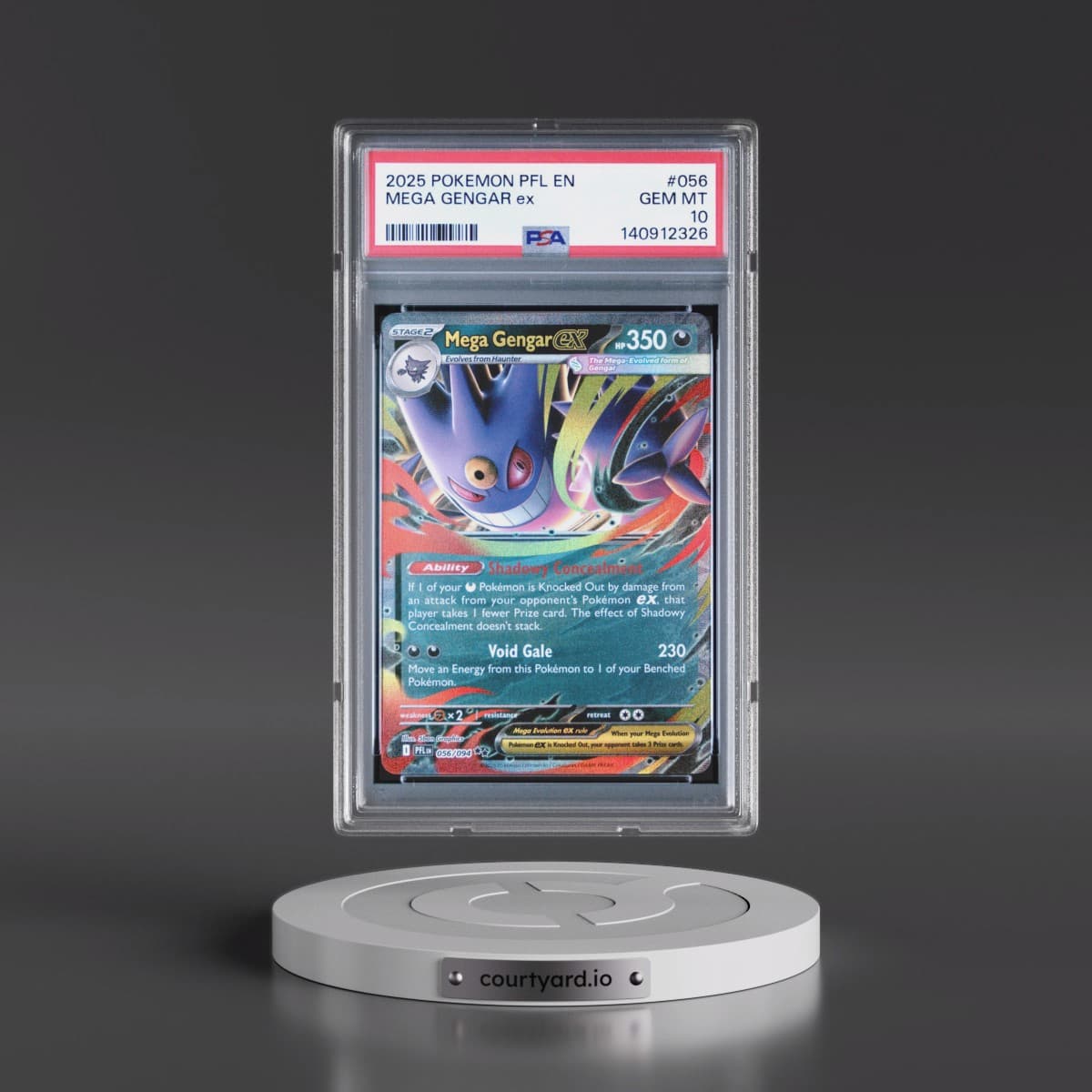 2025 Pokémon Pfl EN-Phantasmal Flames #056 Mega Gengar EX - Holo (PSA 10 GEM MINT)