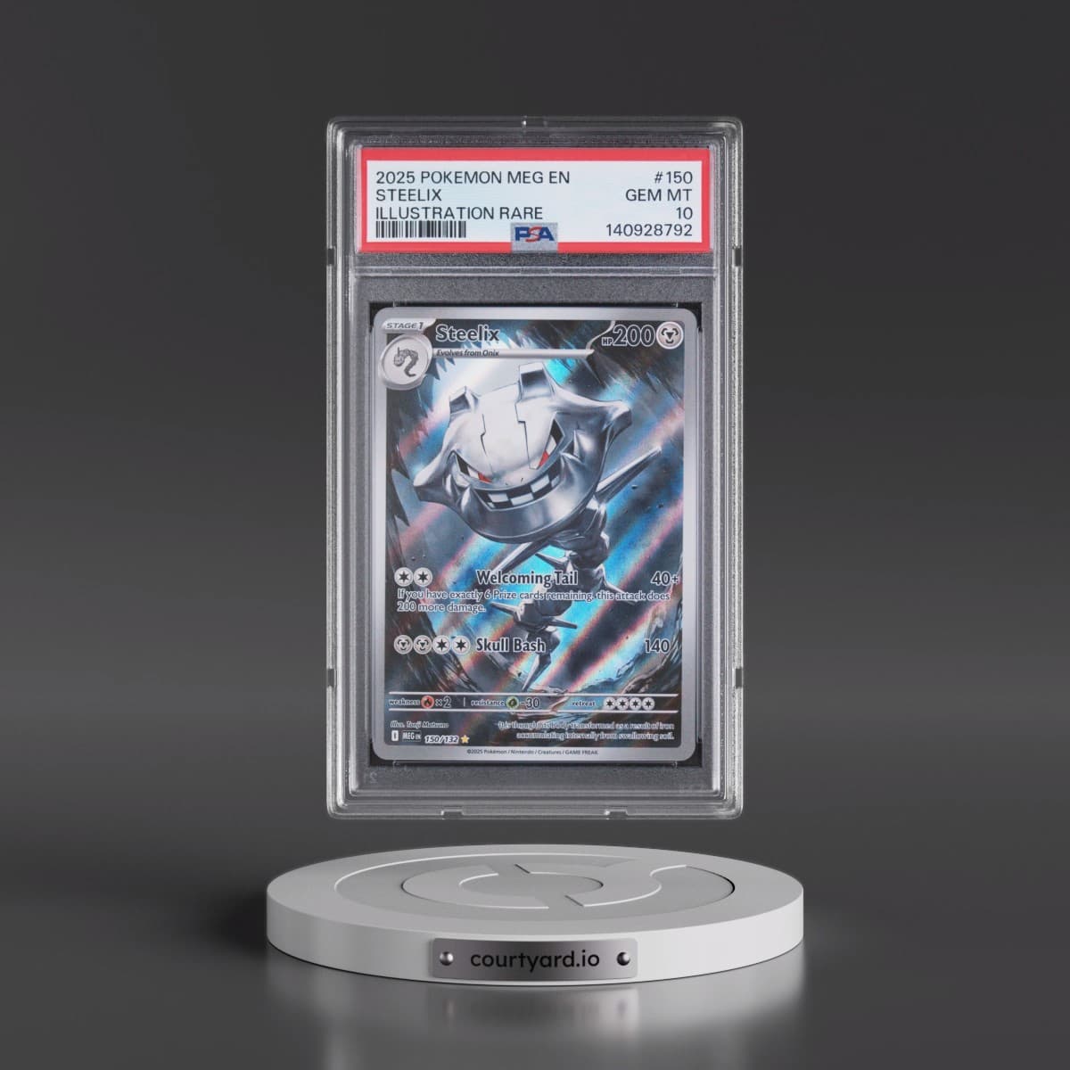 2025 Pokémon Meg EN-Mega Evolution #150 Steelix - Illustration Rare (PSA 10 GEM MINT)