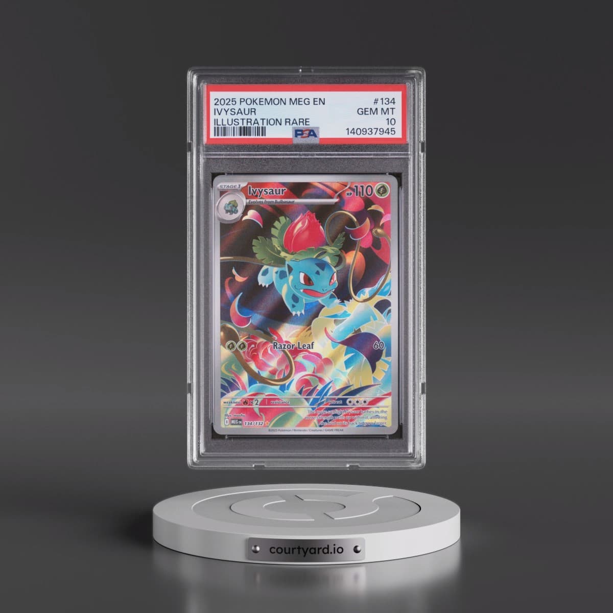2025 Pokémon Meg EN-Mega Evolution #134 Ivysaur - Illustration Rare (PSA 10 GEM MINT)