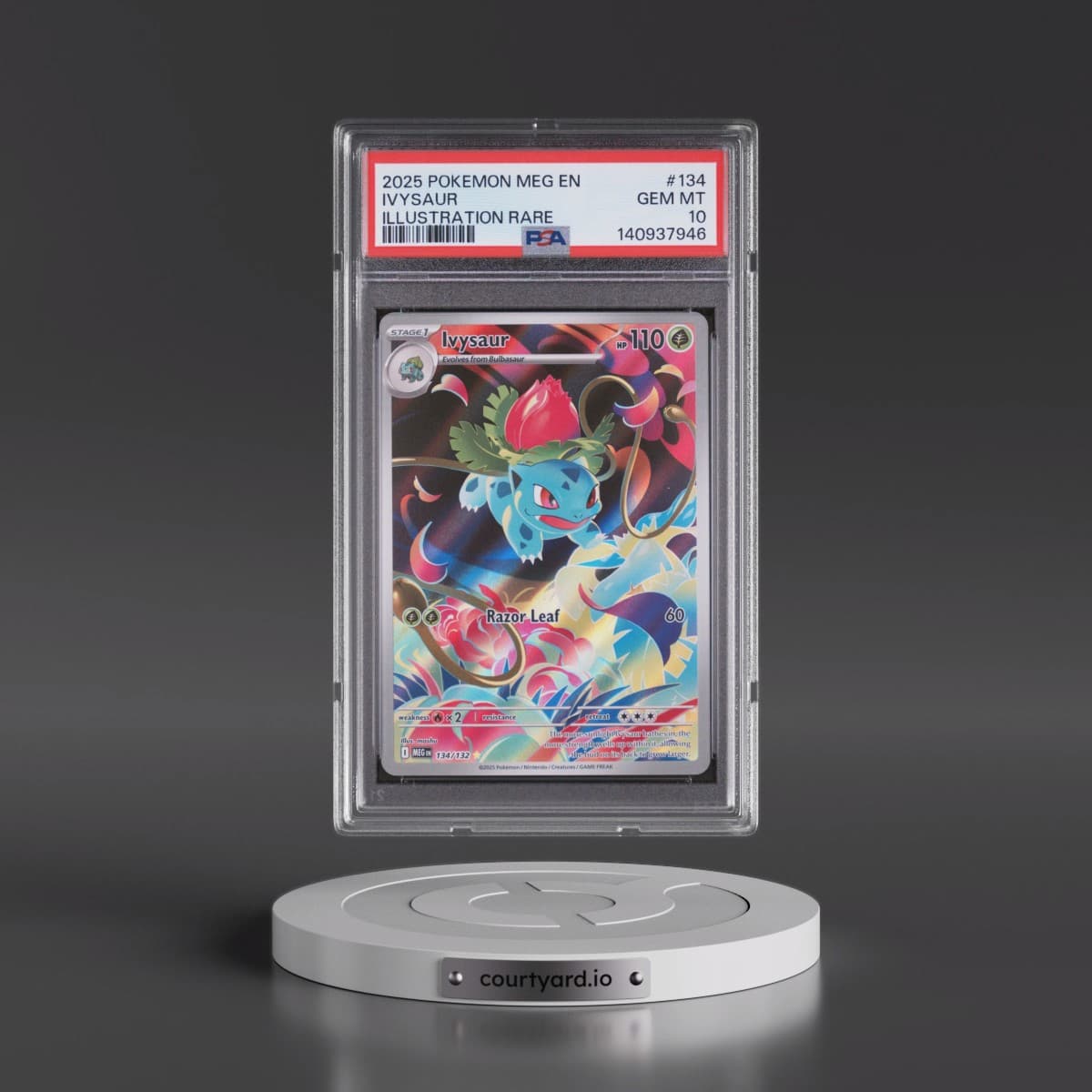 2025 Pokémon Meg EN-Mega Evolution #134 Ivysaur - Illustration Rare (PSA 10 GEM MINT)