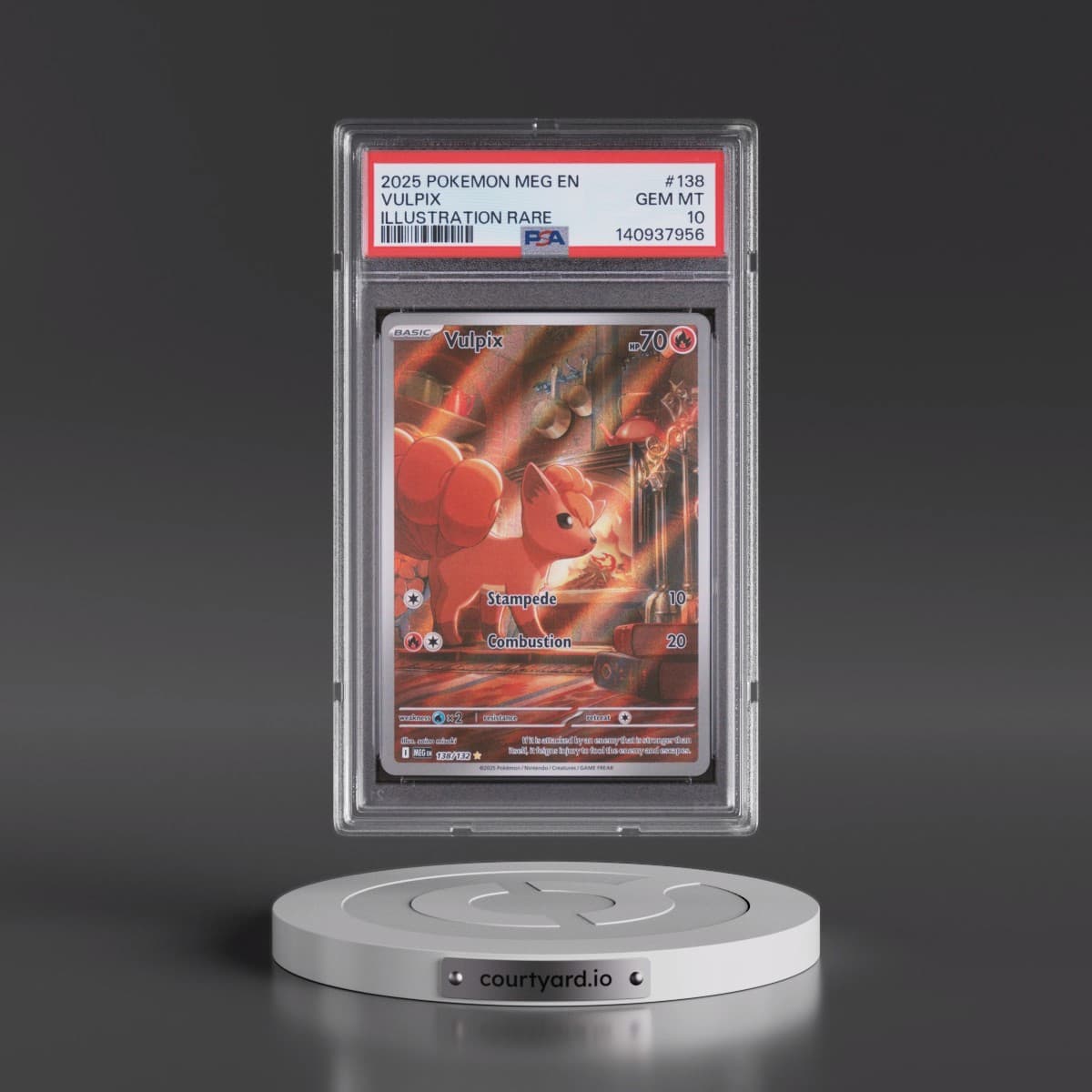 2025 Pokémon Meg EN-Mega Evolution #138 Vulpix - Illustration Rare (PSA 10 GEM MINT)