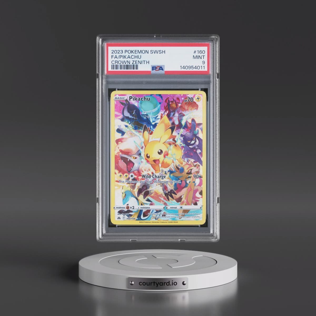 2023 Pokémon Sword and Shield Crown Zenith #160 Pikachu - Full Art (PSA 9 MINT)