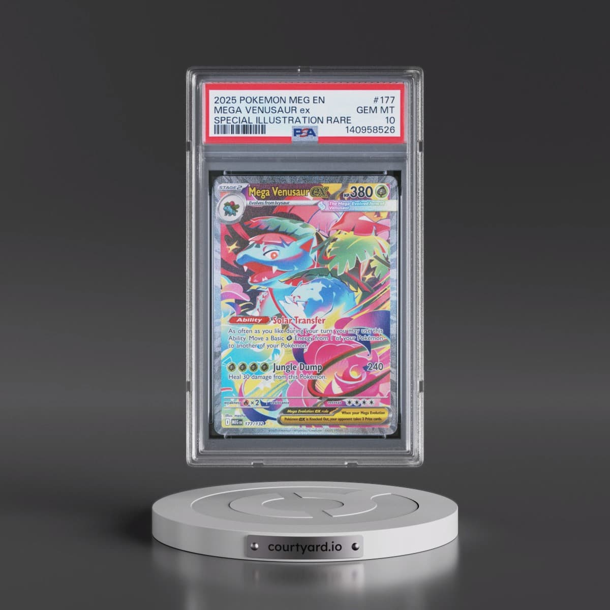 2025 Pokémon Meg EN-Mega Evolution #177 Mega Venusaur EX - Holo Special Illustration Rare (PSA 10 GEM MINT)