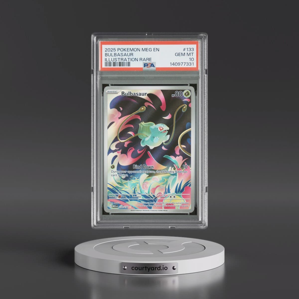2025 Pokémon Meg EN-Mega Evolution #133 Bulbasaur - Illustration Rare (PSA 10 GEM MINT)