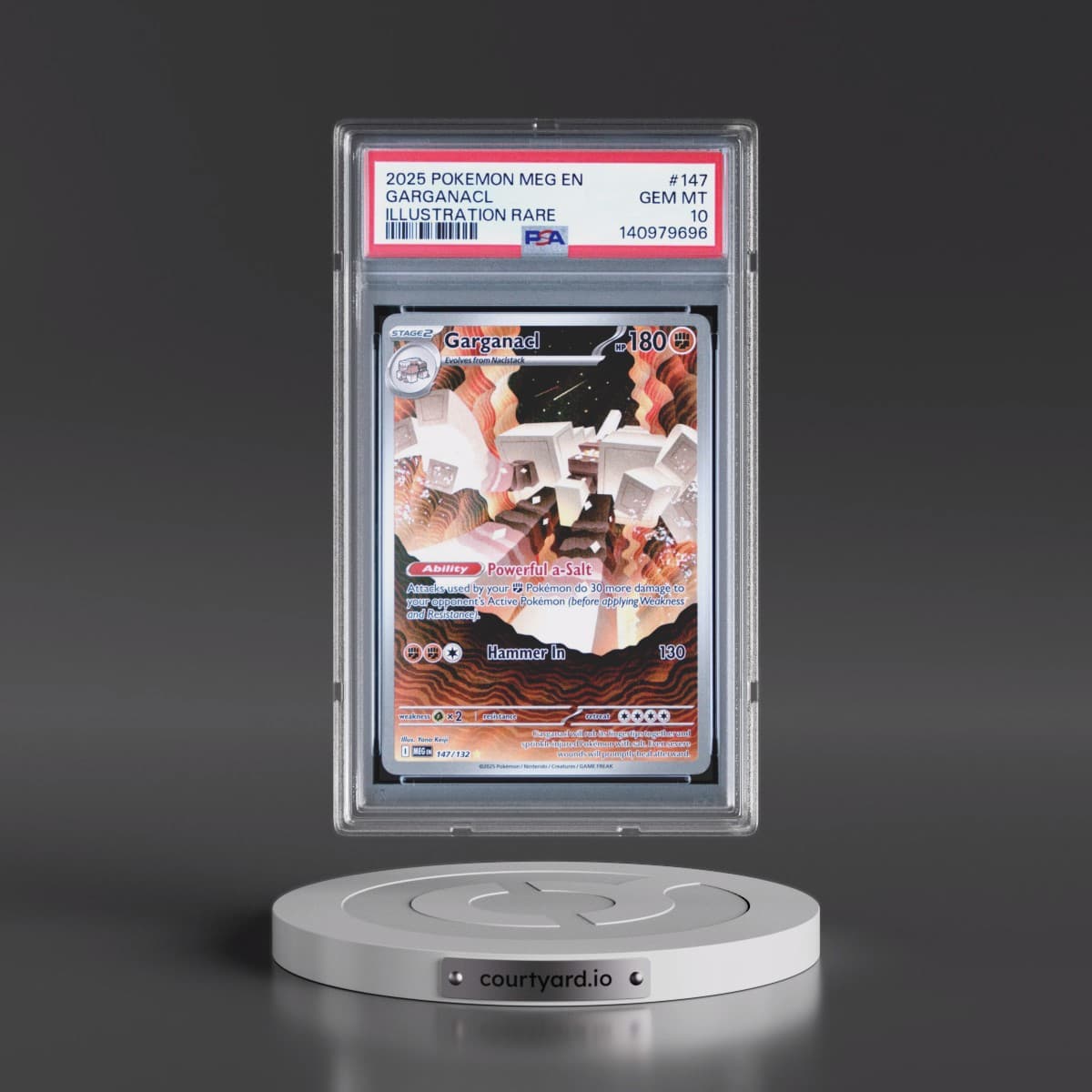 2025 Pokémon Meg EN-Mega Evolution #147 Garganacl - Illustration Rare (PSA 10 GEM MINT)