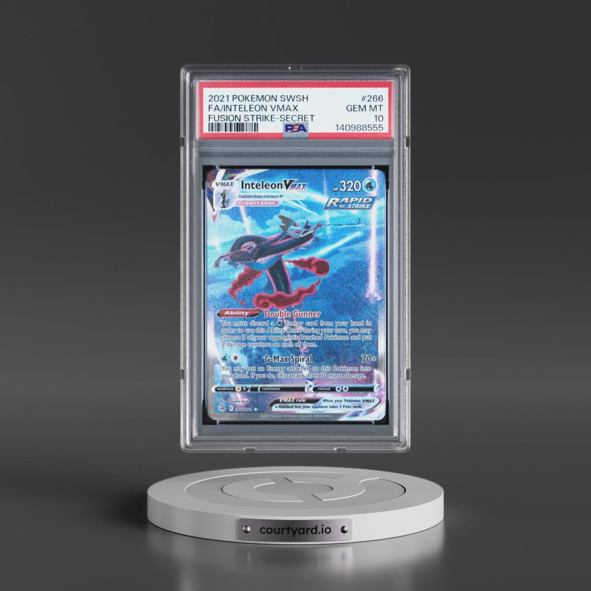 2021 Pokémon Sword & Shield Fusion Strike #266 Inteleon Vmax - Full Art Secret (PSA 10 GEM MINT)