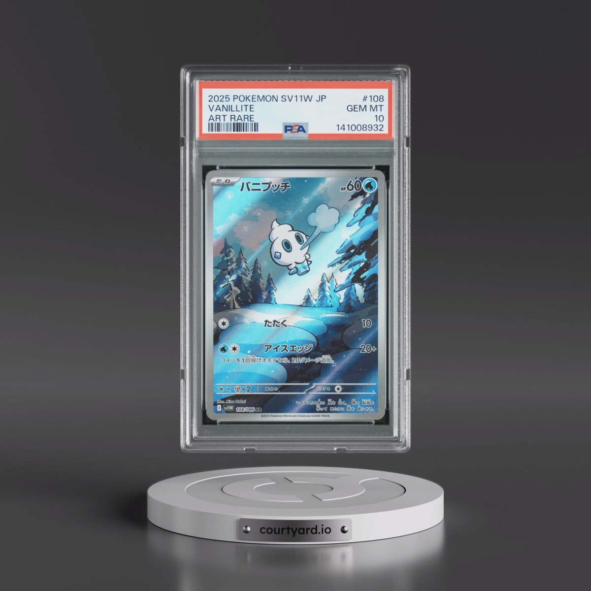 2025 Pokémon Sv11w-White Flare #108 Vanillite - Art Rare (PSA 10 GEM MINT)
