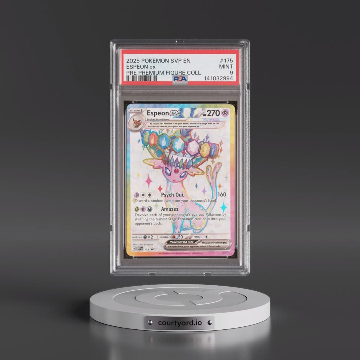 2025 Pokémon Svp EN-SV Black Star Promo #175 Espeon EX - Holo Prismatic Evolutions Premium Figure Collection (PSA 9 MINT)