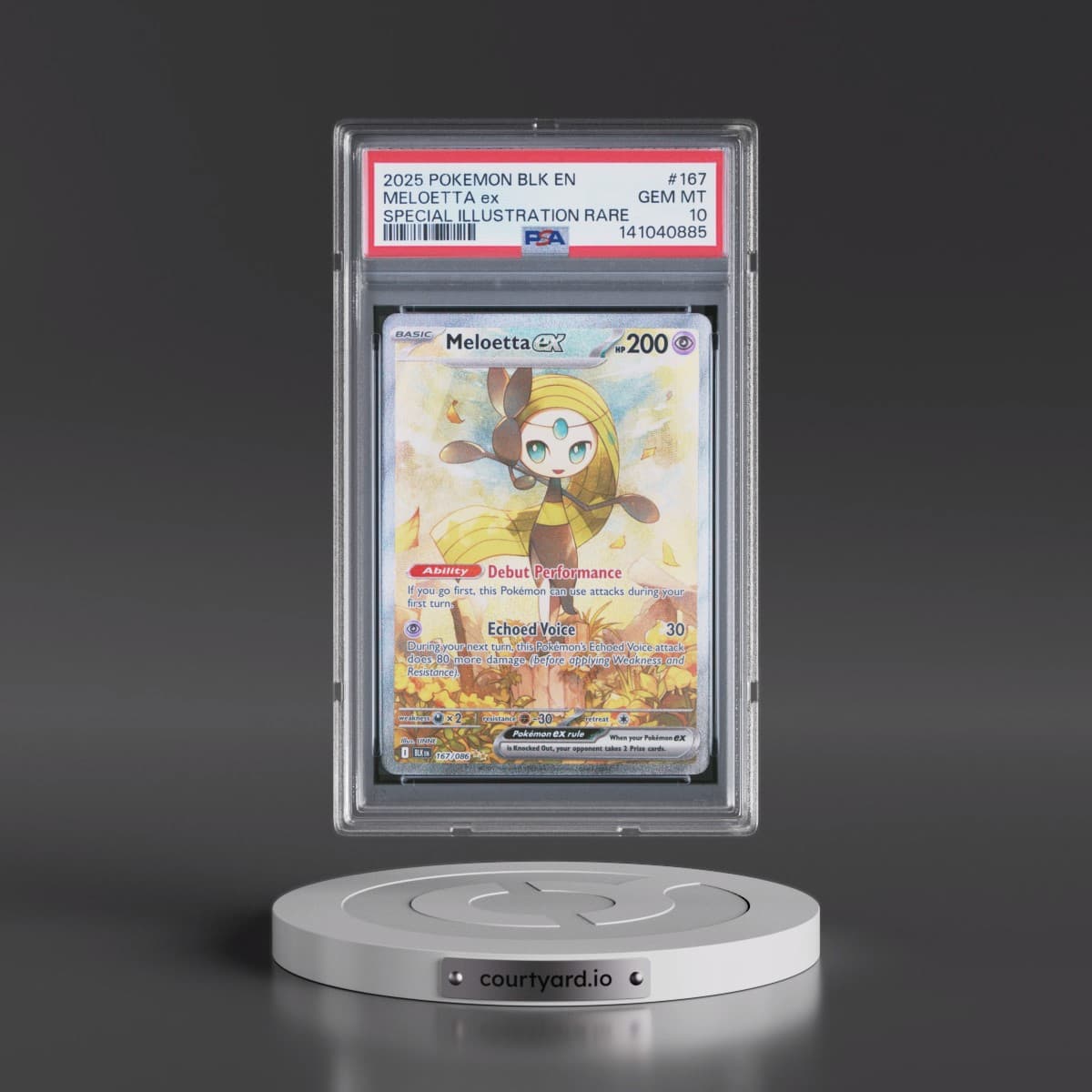 2025 Pokémon Blk EN-Black Bolt #167 Meloetta EX - Holo Special Illustration Rare (PSA 10 GEM MINT)
