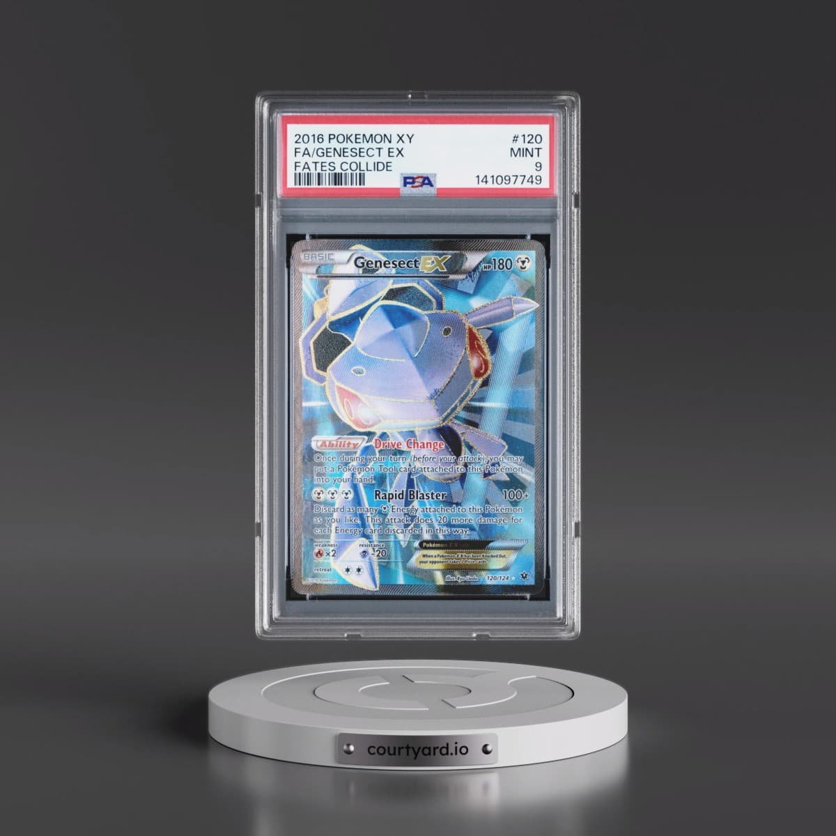 2016 Pokémon XY Fates Collide #120 Genesect EX - Holo Full Art (PSA 9 MINT)