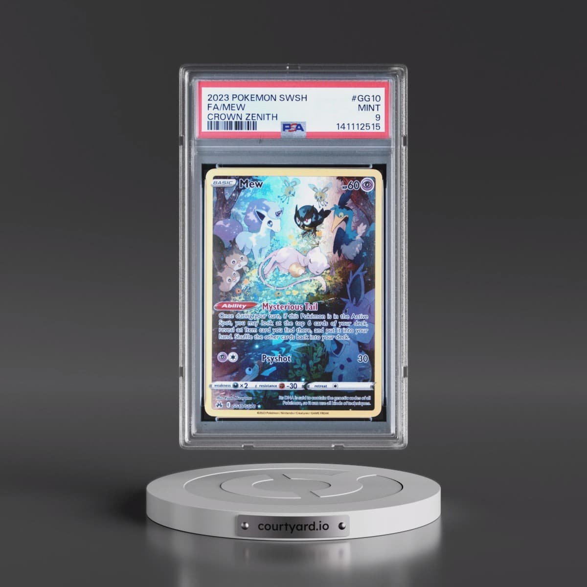 2023 Pokémon Sword and Shield Crown Zenith #GG10 Mew - Full Art (PSA 9 MINT)