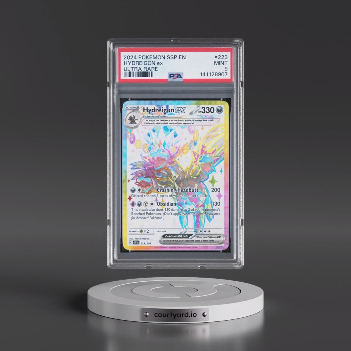 2024 Pokémon Ssp EN-Surging Sparks #223 Hydreigon EX - Holo Ultra Rare (PSA 9 MINT)