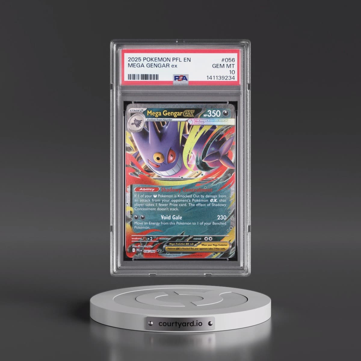 2025 Pokémon Pfl EN-Phantasmal Flames #056 Mega Gengar EX - Holo (PSA 10 GEM MINT)