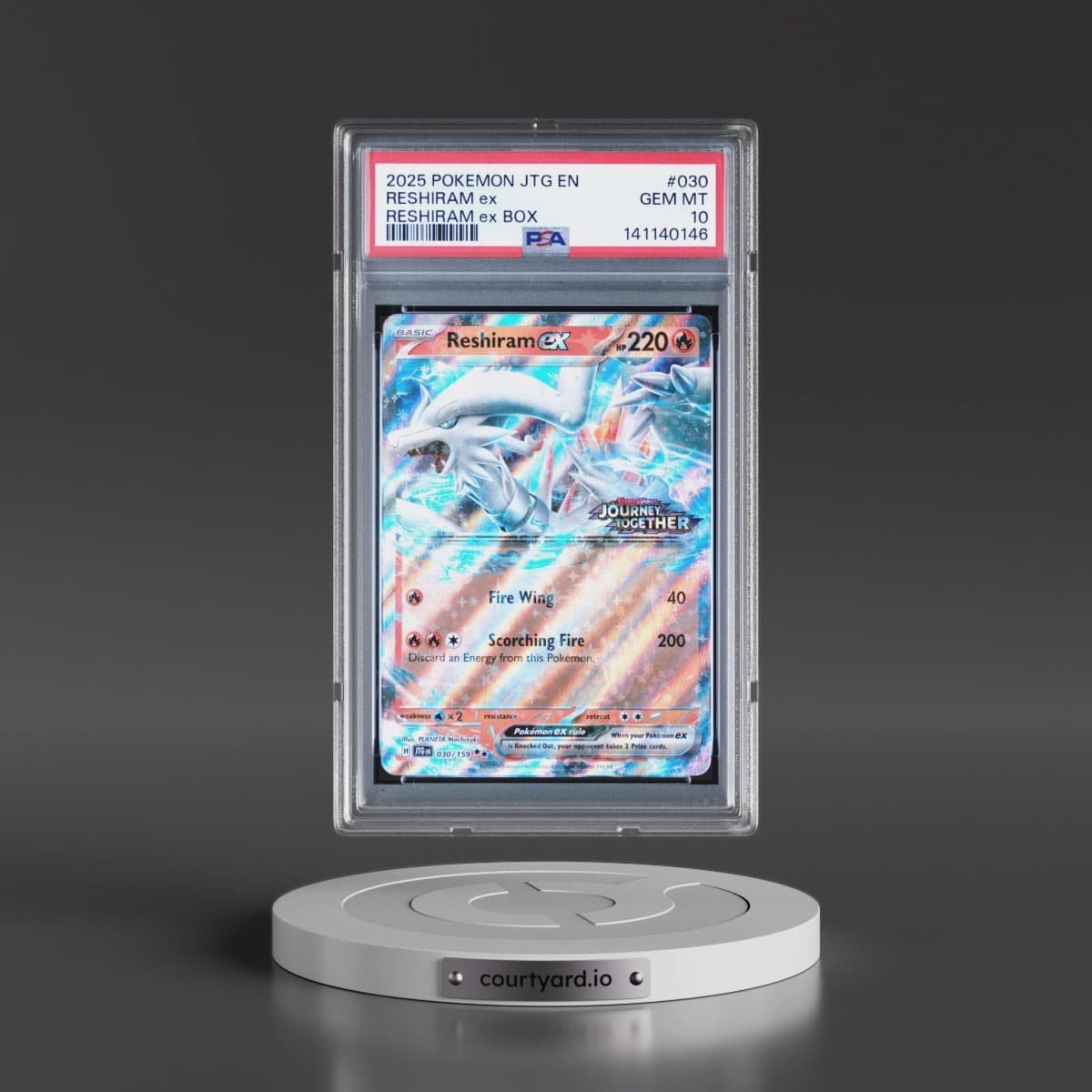 2025 Pokémon Jtg EN-Journey Together #030 Reshiram EX - Holo Reshiram EX Box (PSA 10 GEM MINT)