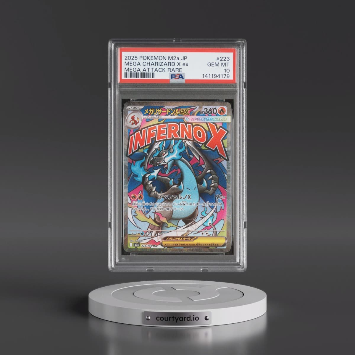 2025 Pokémon M2a-Mega Dream EX #223 Mega Charizard X EX - Holo Mega Attack Rare (PSA 10 GEM MINT)