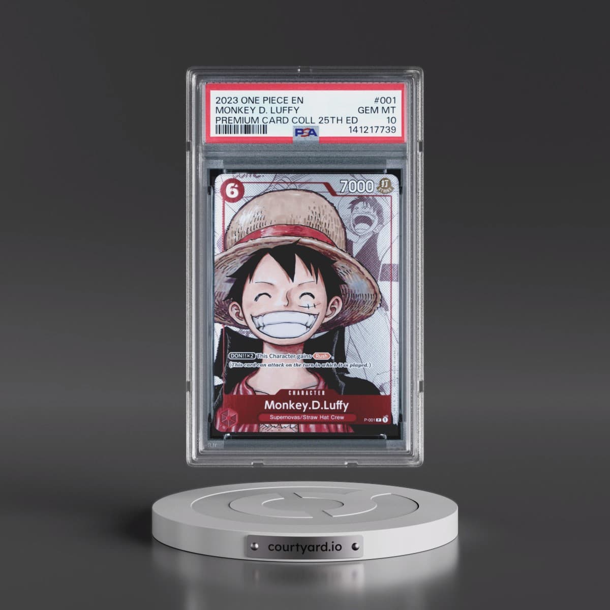 2023 One Piece Premium Bandai Premium Card Collection 25th Edition #001 Monkey D. Luffy (PSA 10 GEM MINT)