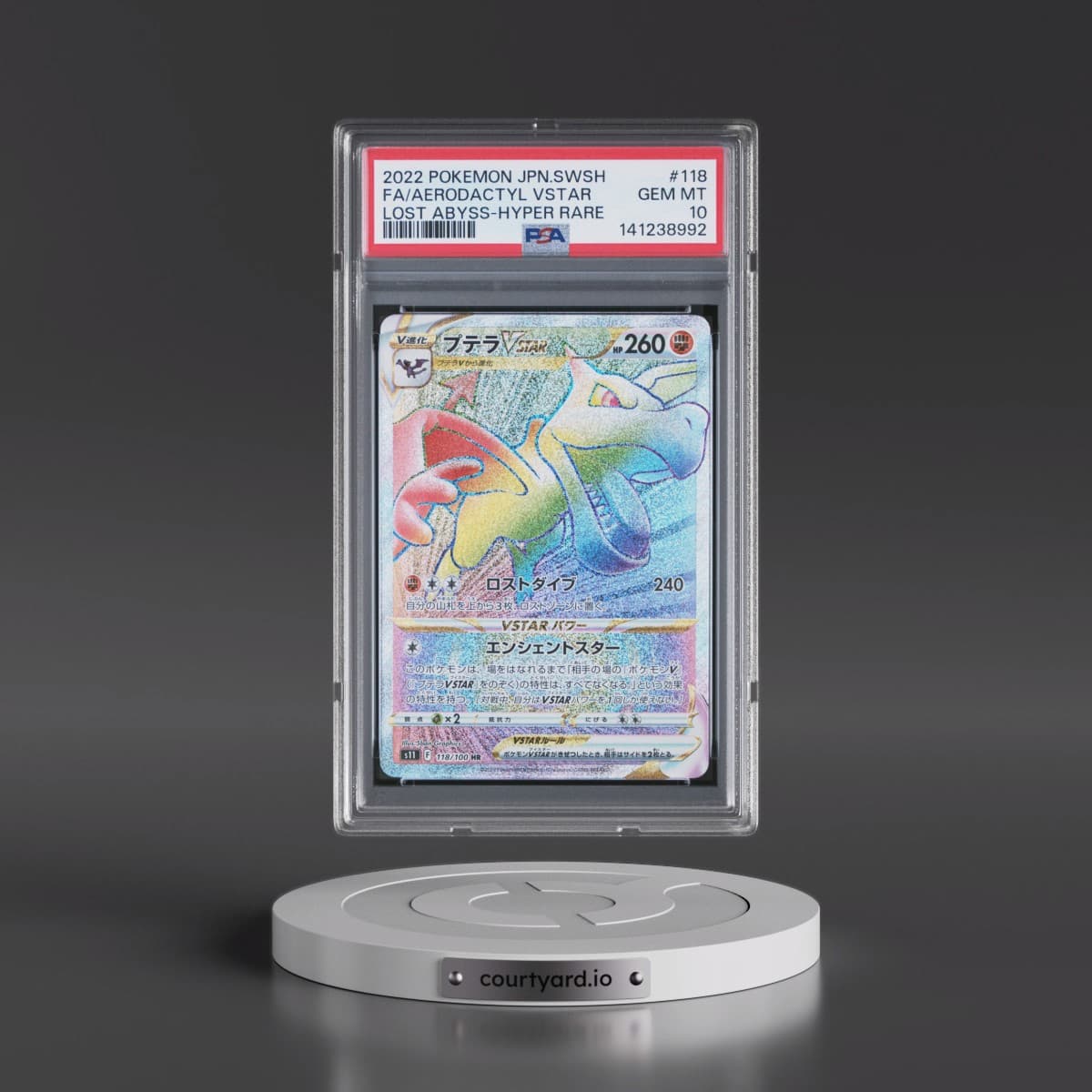 2022 Pokémon Sword & Shield Lost Abyss #118 Aerodactyl Vstar - Full Art Hyper Rare (PSA 10 GEM MINT)