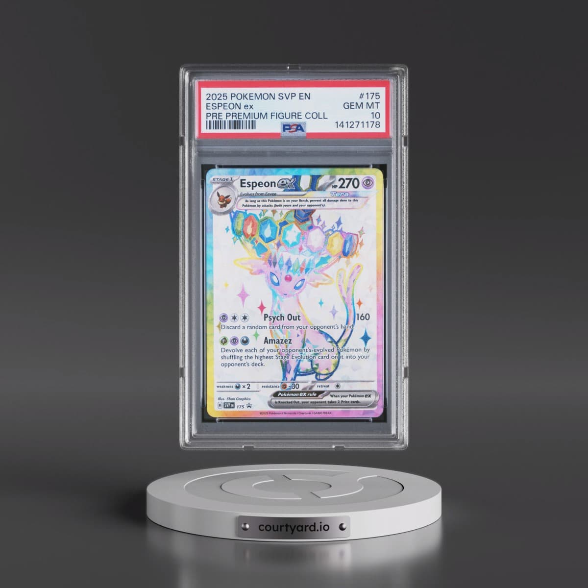 2025 Pokémon Svp EN-SV Black Star Promo #175 Espeon EX - Holo Prismatic Evolutions Premium Figure Collection (PSA 10 GEM MINT)