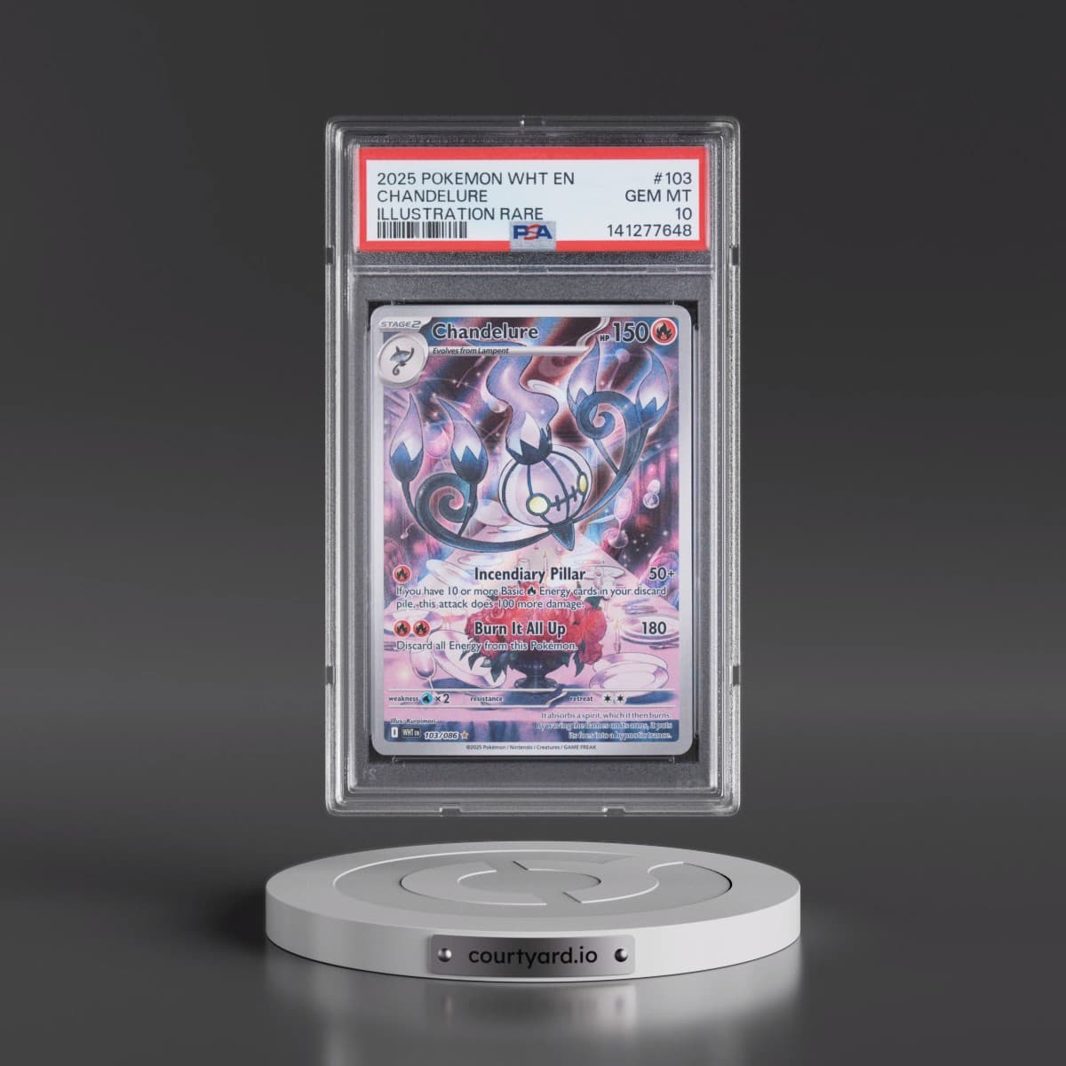 2025 Pokémon Wht EN-White Flare #103 Chandelure - Illustration Rare (PSA 10 GEM MINT)