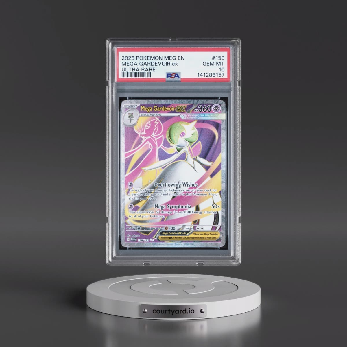 2025 Pokémon Meg EN-Mega Evolution #159 Mega Gardevoir EX - Holo Ultra Rare (PSA 10 GEM MINT)
