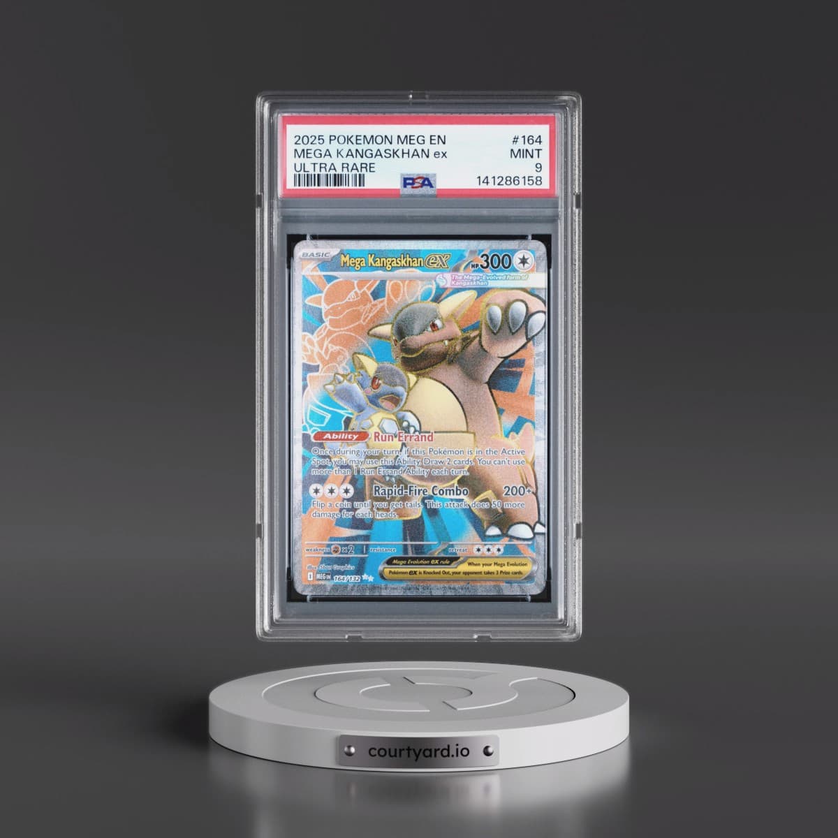2025 Pokémon Meg EN-Mega Evolution #164 Mega Kangaskhan EX - Holo Ultra Rare (PSA 9 MINT)