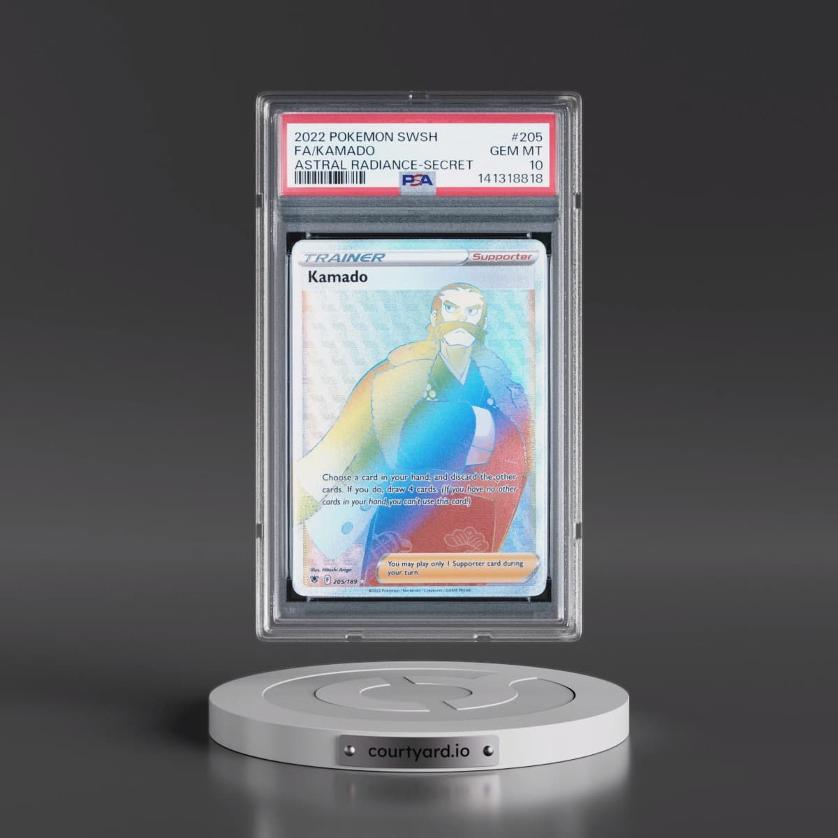 2022 Pokémon Sword & Shield Astral Radiance #205 Kamado - Full Art Secret (PSA 10 GEM MINT)