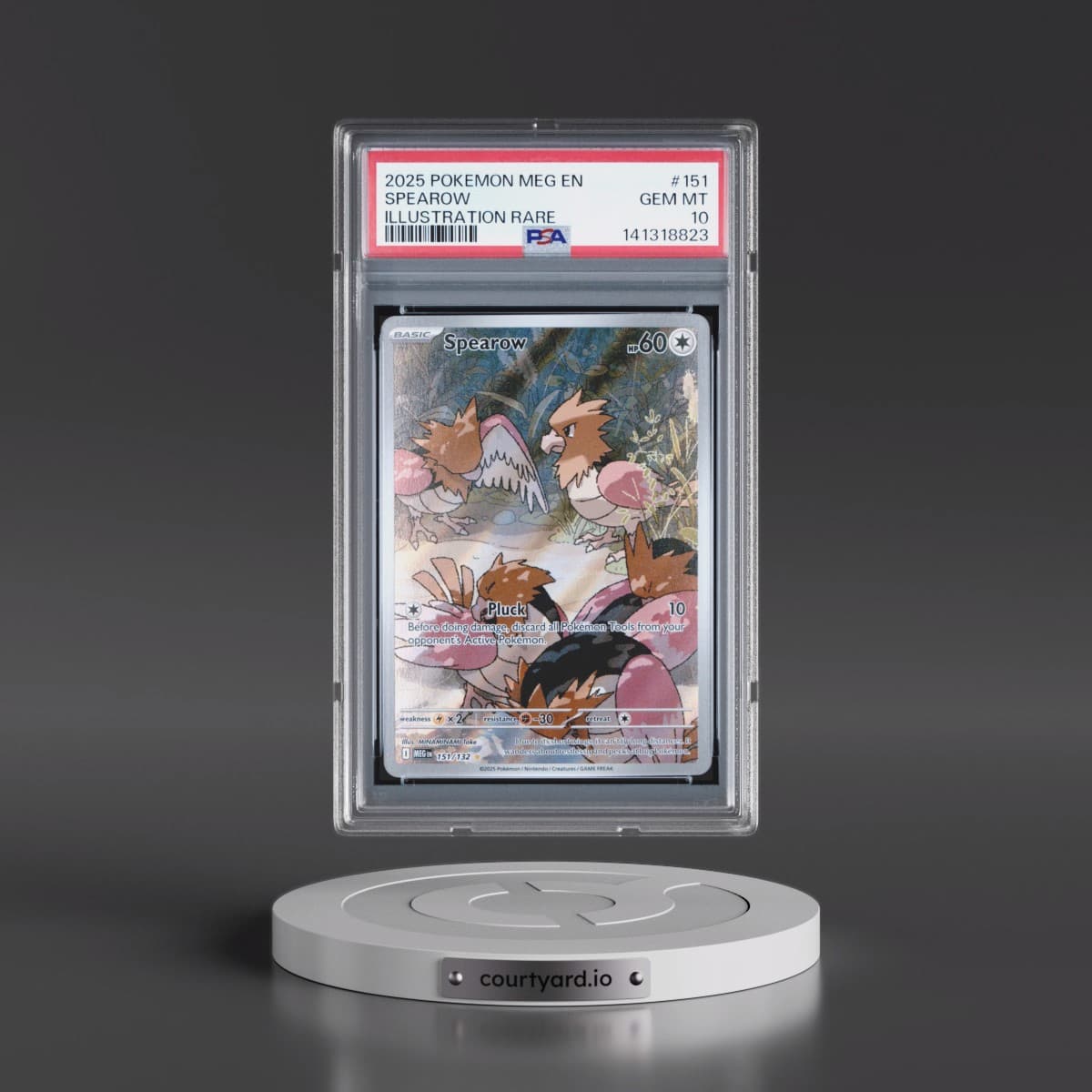 2025 Pokémon Meg EN-Mega Evolution #151 Spearow - Illustration Rare (PSA 10 GEM MINT)