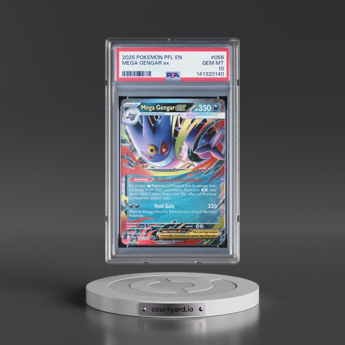 2025 Pokémon Pfl EN-Phantasmal Flames #056 Mega Gengar EX - Holo (PSA 10 GEM MINT)