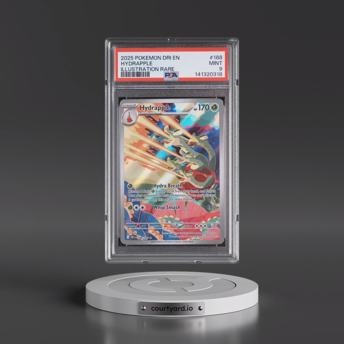 2025 Pokémon Dri EN-Destined Rivals #188 Hydrapple - Illustration Rare (PSA 9 MINT)