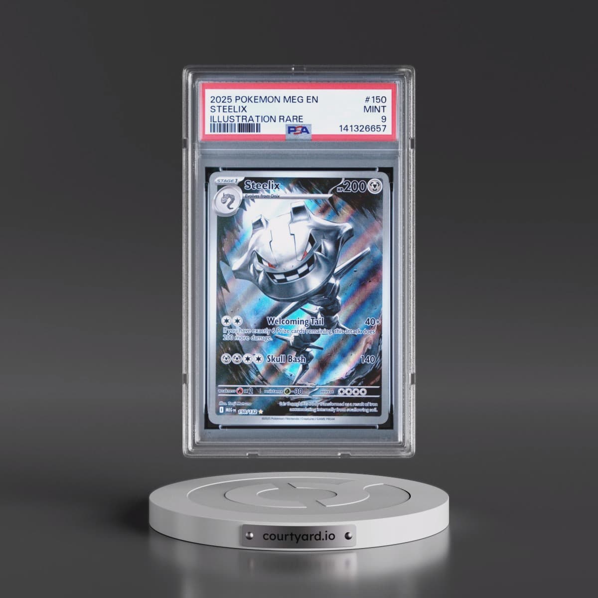 2025 Pokémon Meg EN-Mega Evolution #150 Steelix - Illustration Rare (PSA 9 MINT)