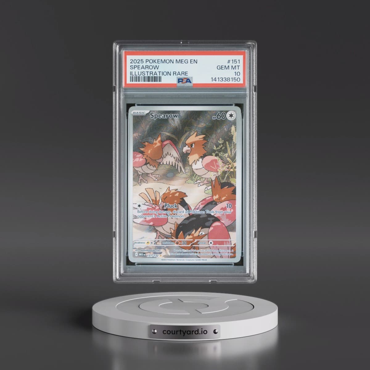 2025 Pokémon Meg EN-Mega Evolution #151 Spearow - Illustration Rare (PSA 10 GEM MINT)