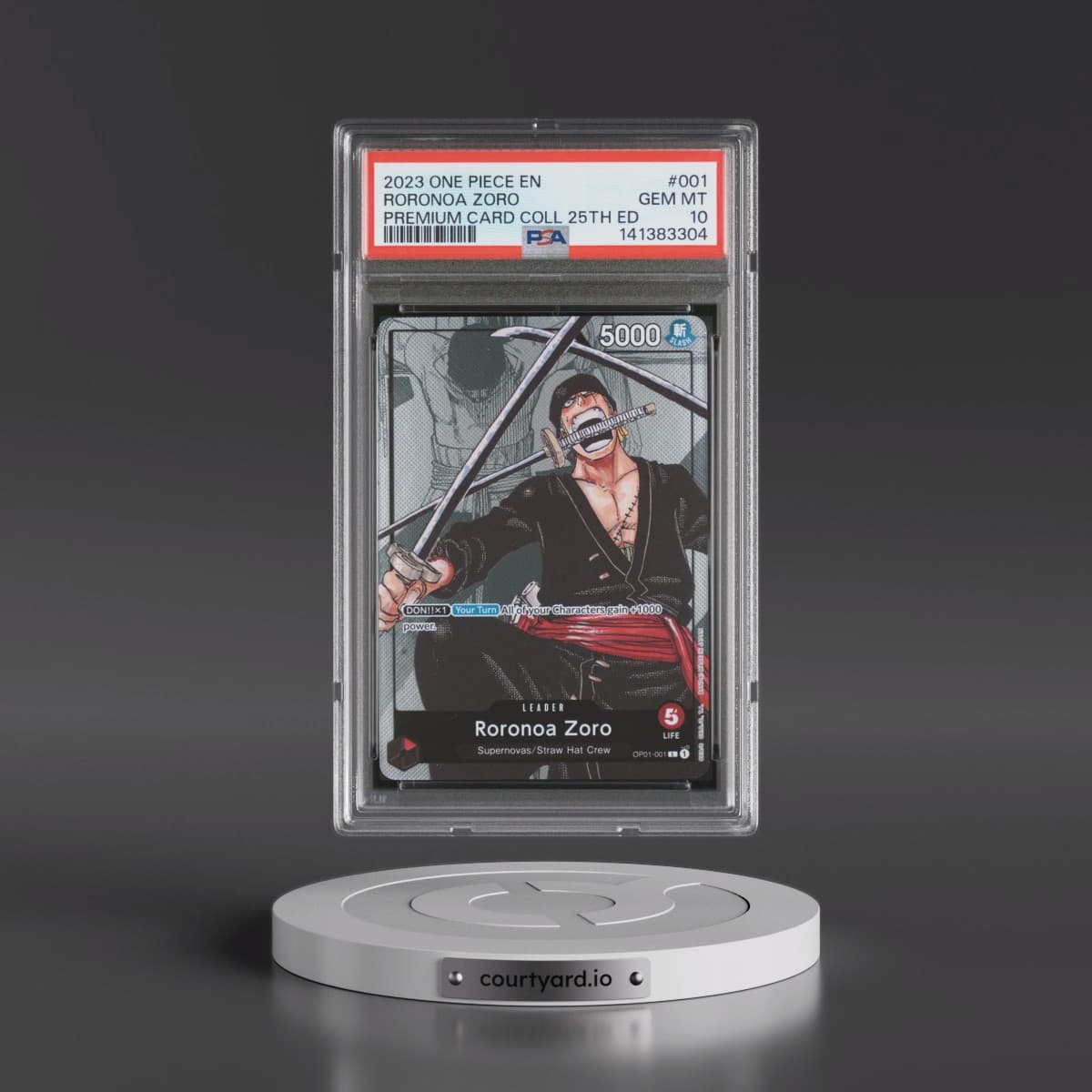 2023 One Piece Premium Bandai Premium Card Collection 25th Edition #001 Roronoa Zoro (PSA 10 GEM MINT)