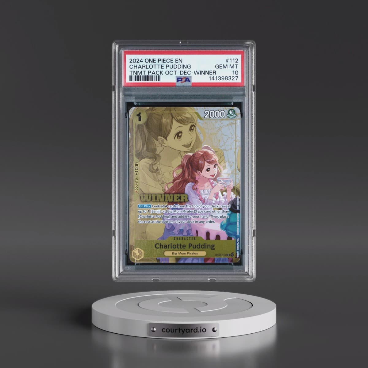 2024 One Piece Tournament Pack October-December #112 Charlotte Pudding - Winner (PSA 10 GEM MINT)