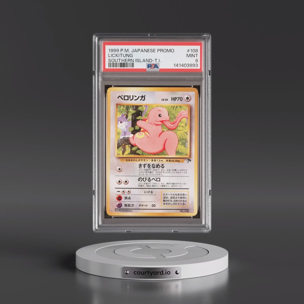 1999 Pokémon Promo Southern Islands #108 Lickitung - Southern Island-T.I. (PSA 9 MINT)