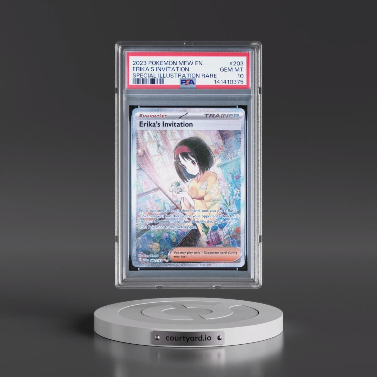 2023 Pokémon Mew EN-151 #203 Erika's Invitation - Special Illustration Rare (PSA 10 GEM MINT)
