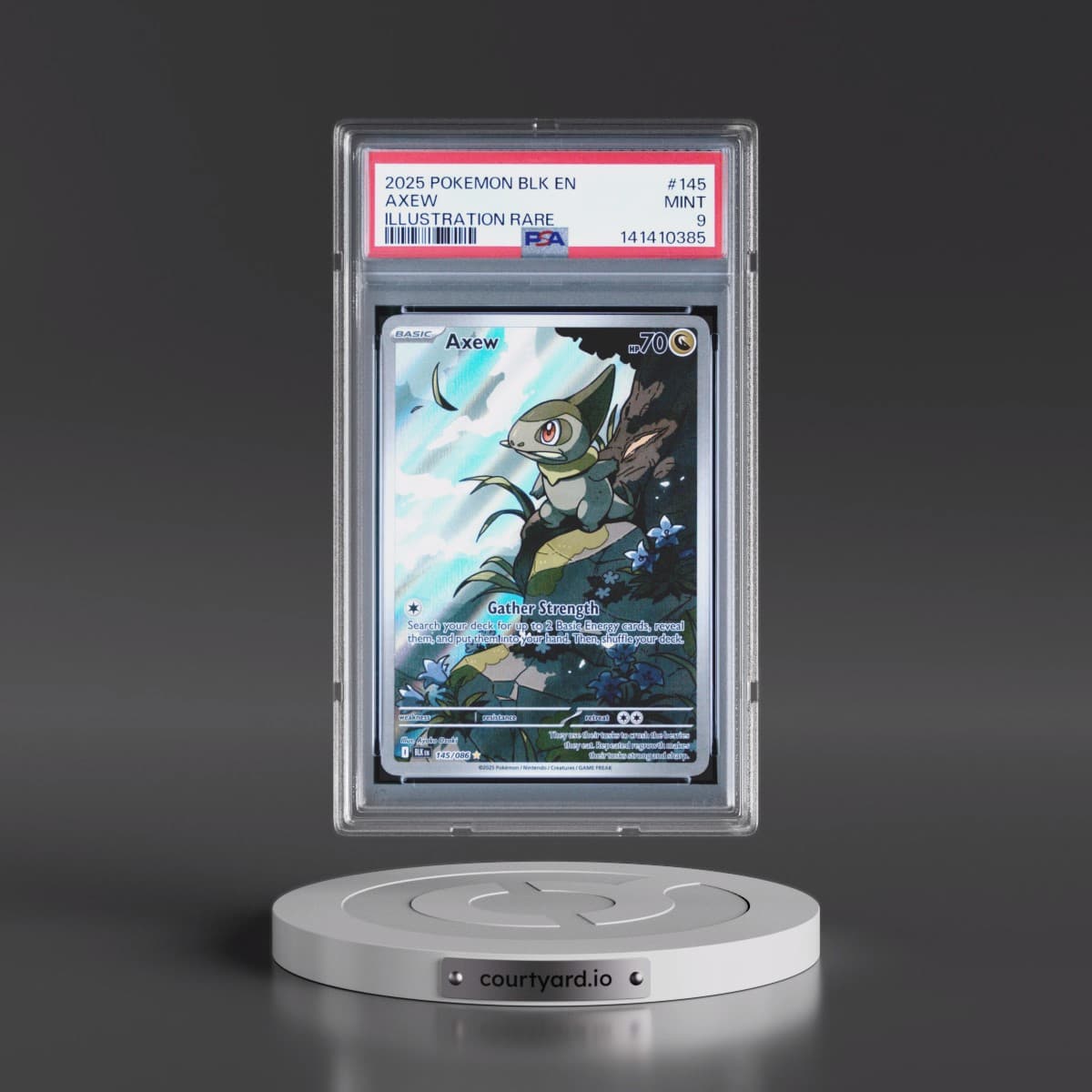 2025 Pokémon Blk EN-Black Bolt #145 Axew - Illustration Rare (PSA 9 MINT)