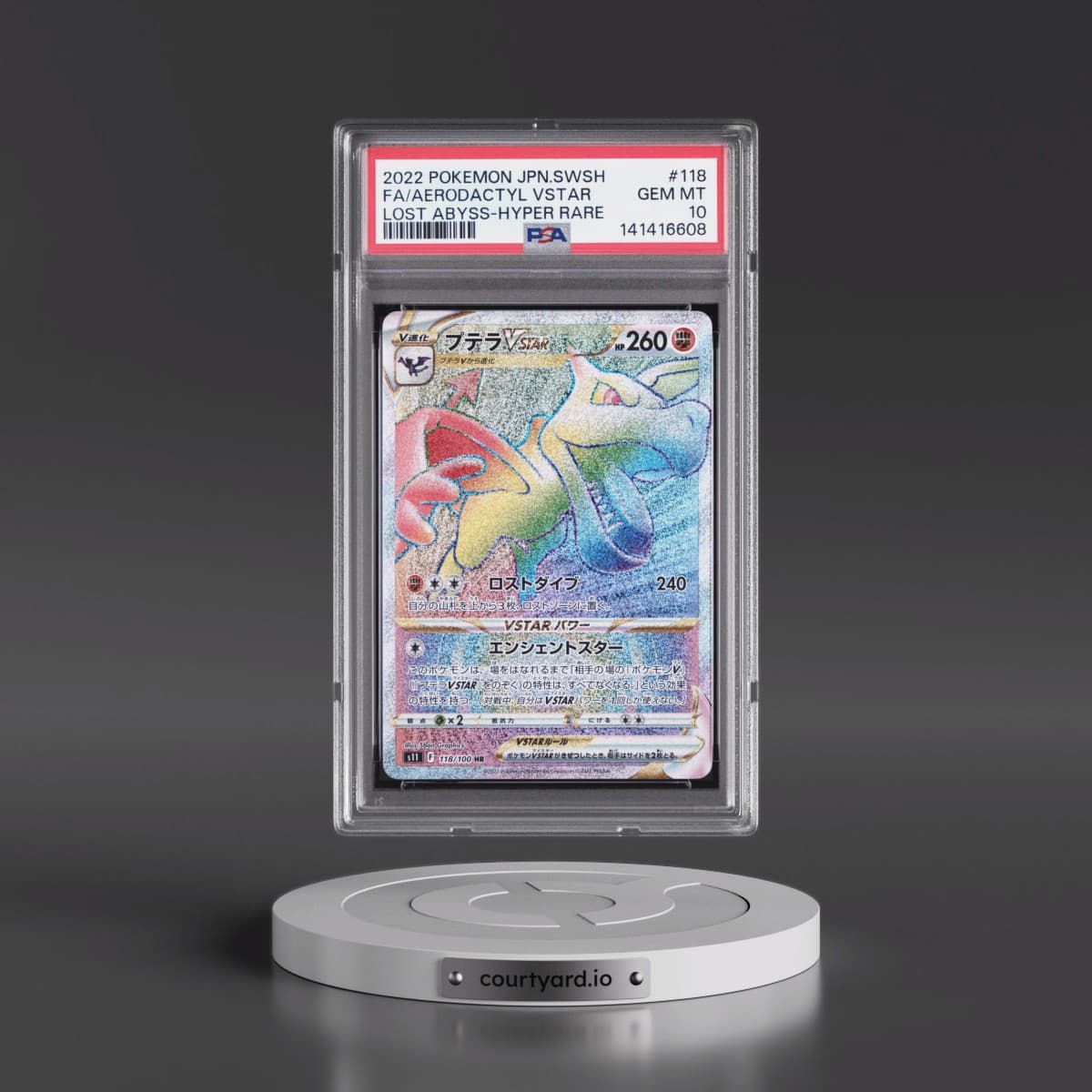 2022 Pokémon Sword & Shield Lost Abyss #118 Aerodactyl Vstar - Full Art Hyper Rare (PSA 10 GEM MINT)