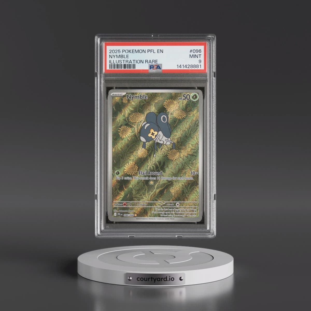 2025 Pokémon Pfl EN-Phantasmal Flames #096 Nymble - Illustration Rare (PSA 9 MINT)