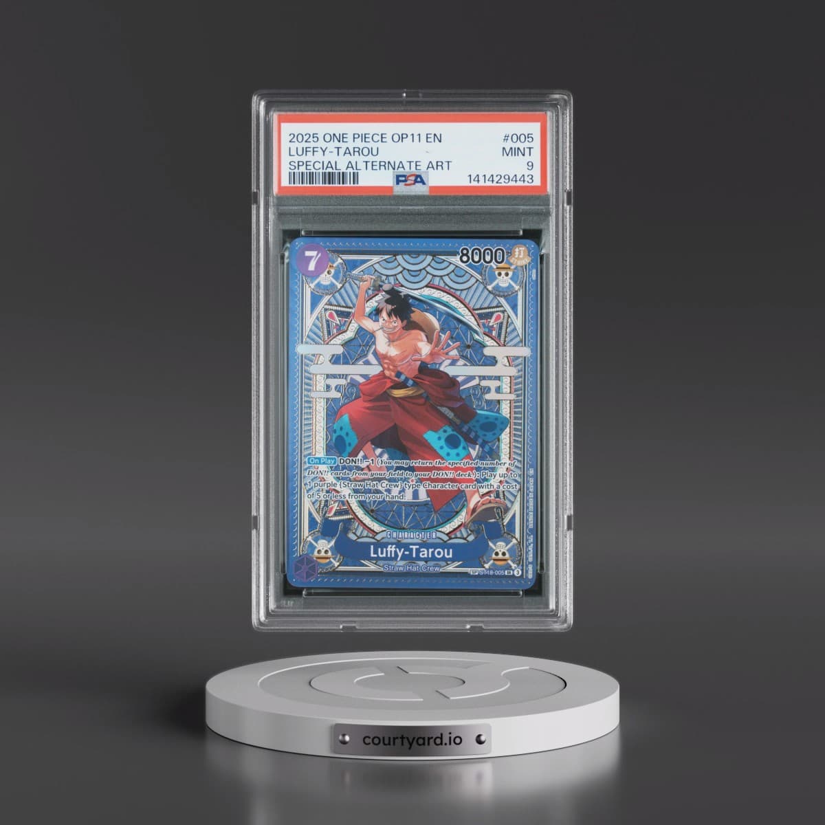 2025 One Piece OP11-A Fist of Divine Speed #005 Luffy-Tarou - Special Alternate Art (PSA 9 MINT)