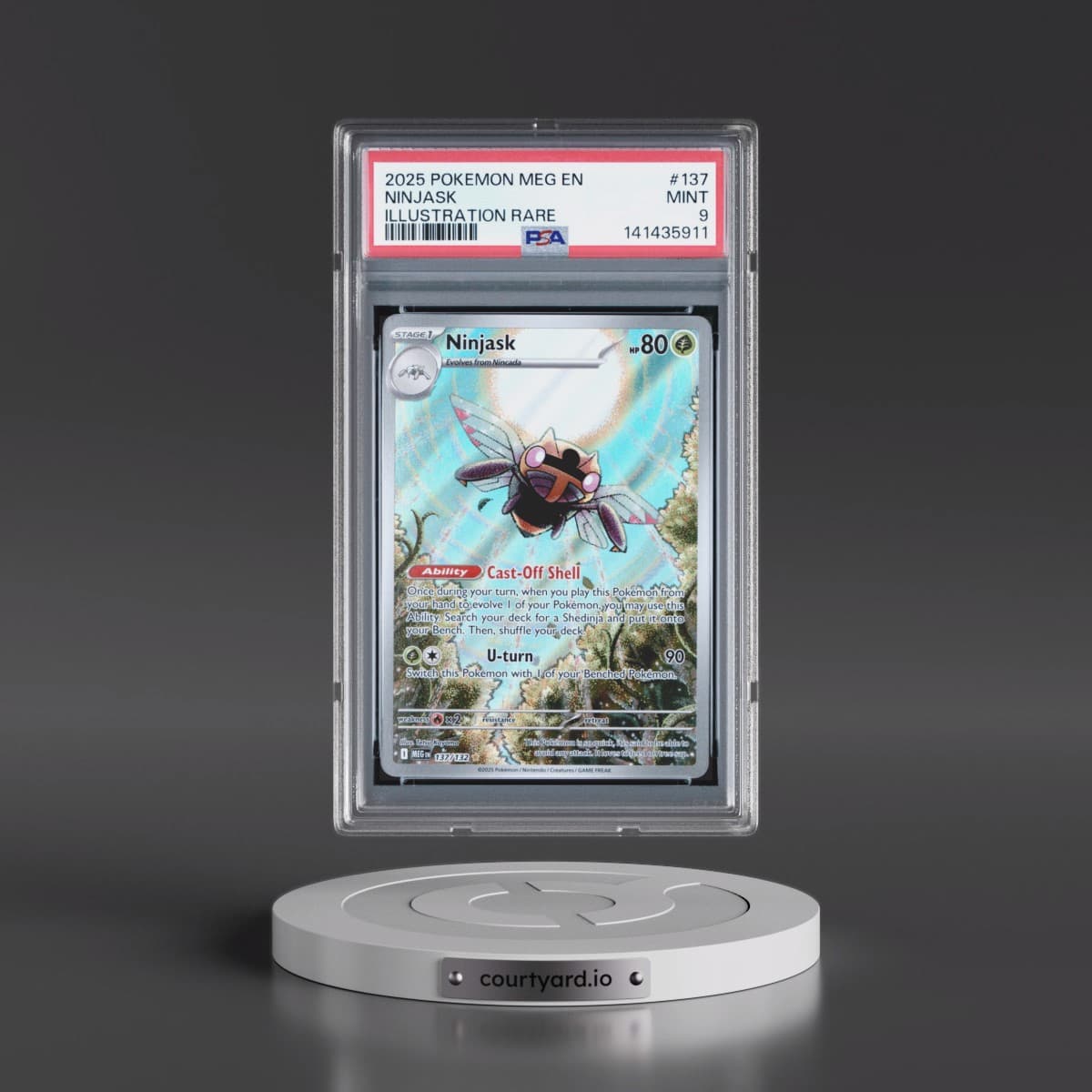 2025 Pokémon Meg EN-Mega Evolution #137 Ninjask - Illustration Rare (PSA 9 MINT)