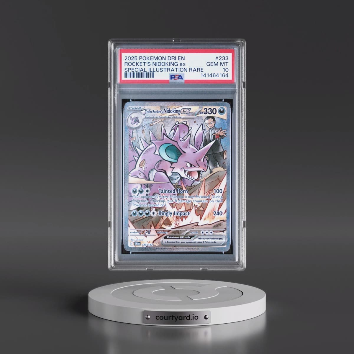 2025 Pokémon Dri EN-Destined Rivals #233 Team Rocket's Nidoking EX - Holo Special Illustration Rare (PSA 10 GEM MINT)