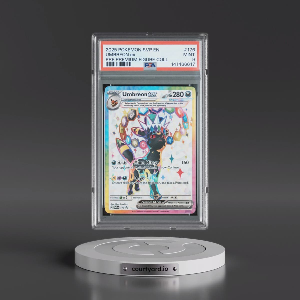 2025 Pokémon Svp EN-SV Black Star Promo #176 Umbreon EX - Holo Prismatic Evolutions Premium Figure Collection (PSA 9 MINT)