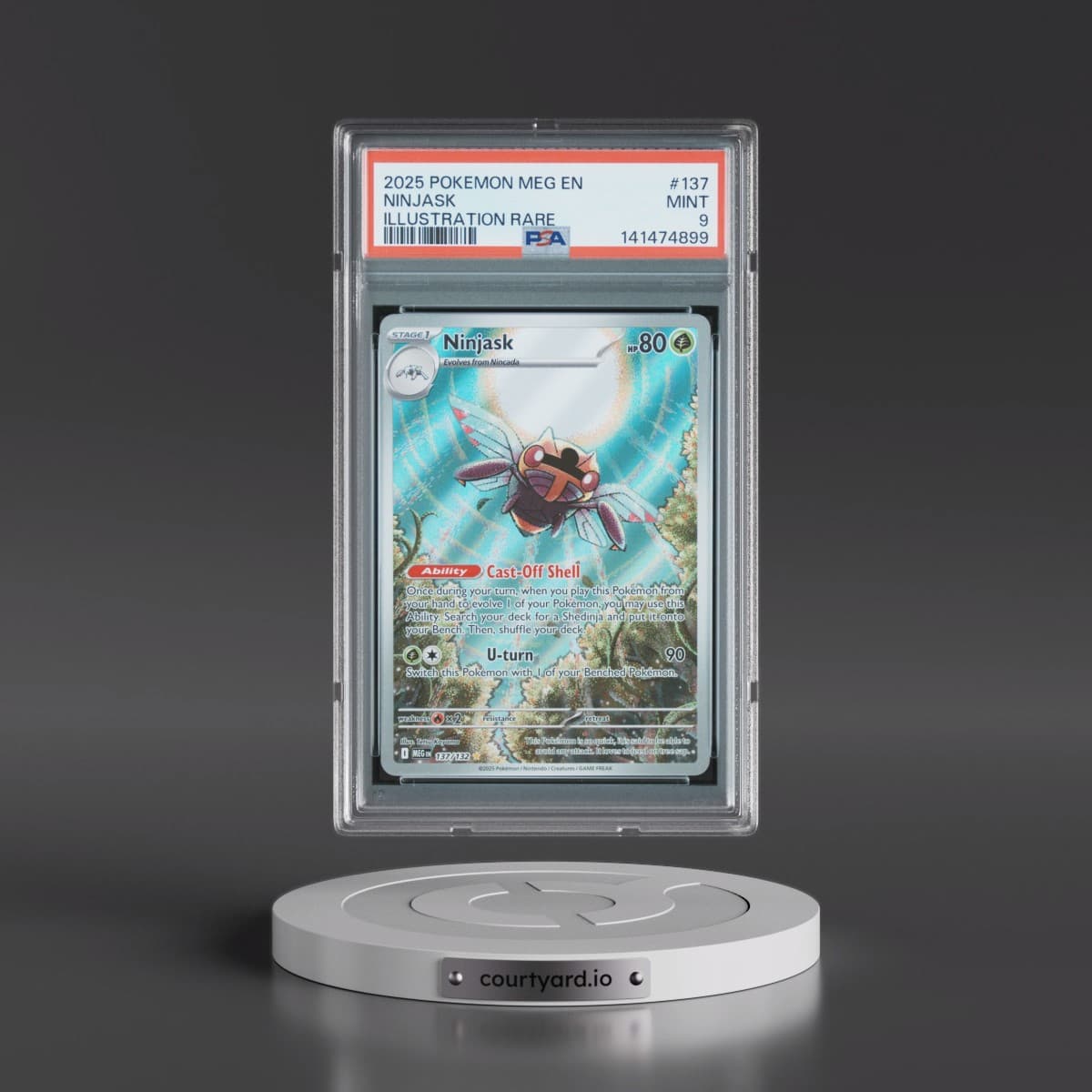 2025 Pokémon Meg EN-Mega Evolution #137 Ninjask - Illustration Rare (PSA 9 MINT)