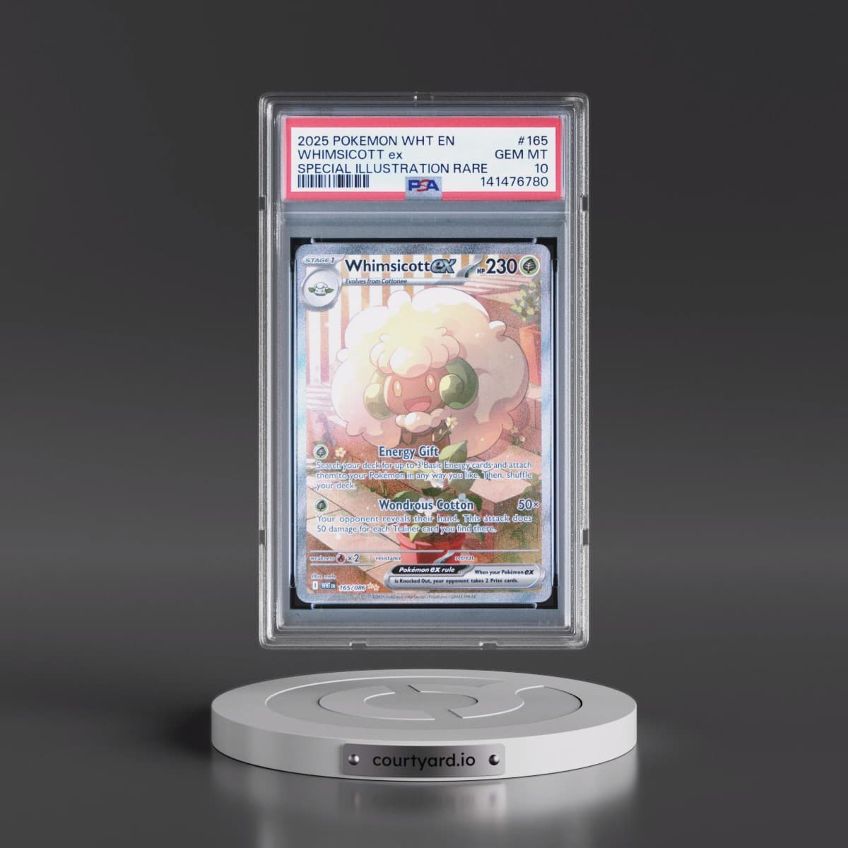 2025 Pokémon Wht EN-White Flare #165 Whimsicott EX - Holo Special Illustration Rare (PSA 10 GEM MINT)